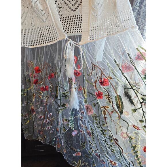Boho floral mesh cardiagan XL - Picture 3 of 8